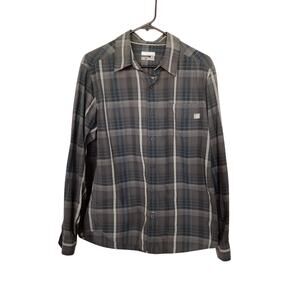 marmot Mens Gray plaid long sleeve button up outdoor shirt size Medium